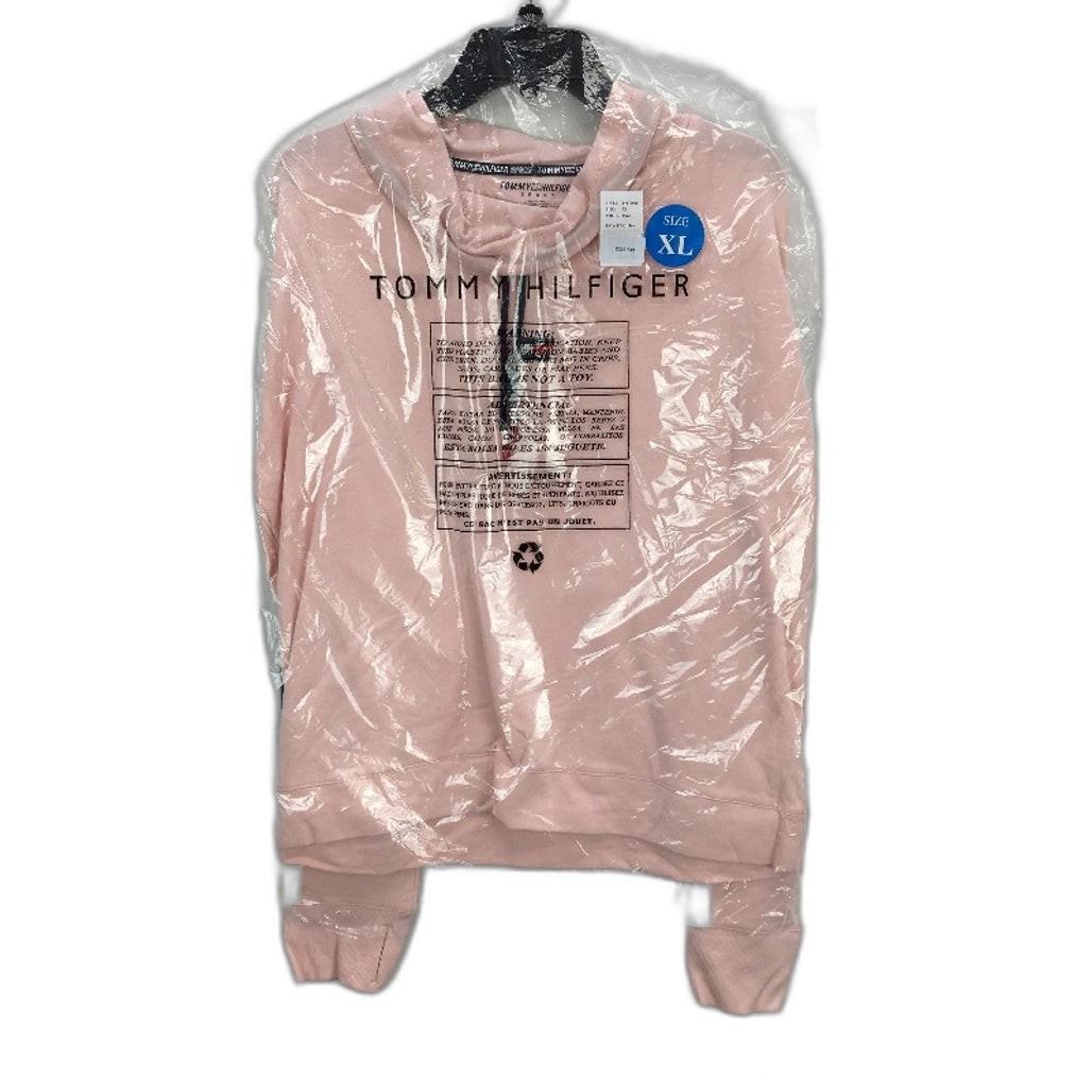 Tommy Hilfiger Sport Pink Cowl Neck Cotton Training Sweater Ladies Size XL NEW