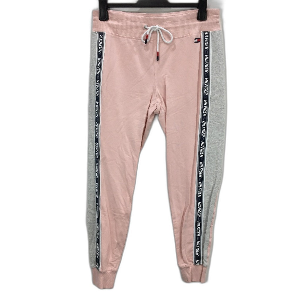Tommy Hilfiger Sport Pink Cotton Terry Training Jogger Pants Ladies Sz Large NEW
