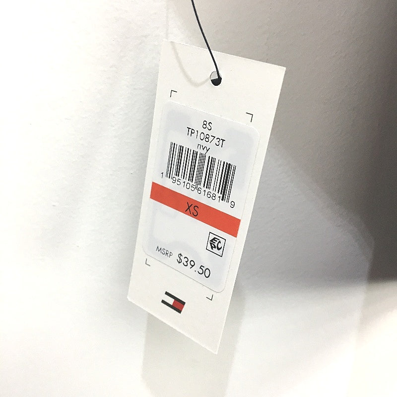 Tommy Hilfiger Navy Camo Short Sleeve Cropped T-Shirt Ladies Size XS NEW