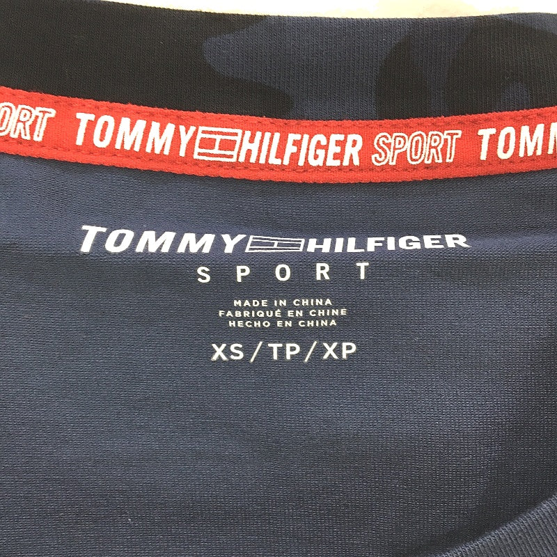 Tommy Hilfiger Navy Camo Short Sleeve Cropped T-Shirt Ladies Size XS NEW