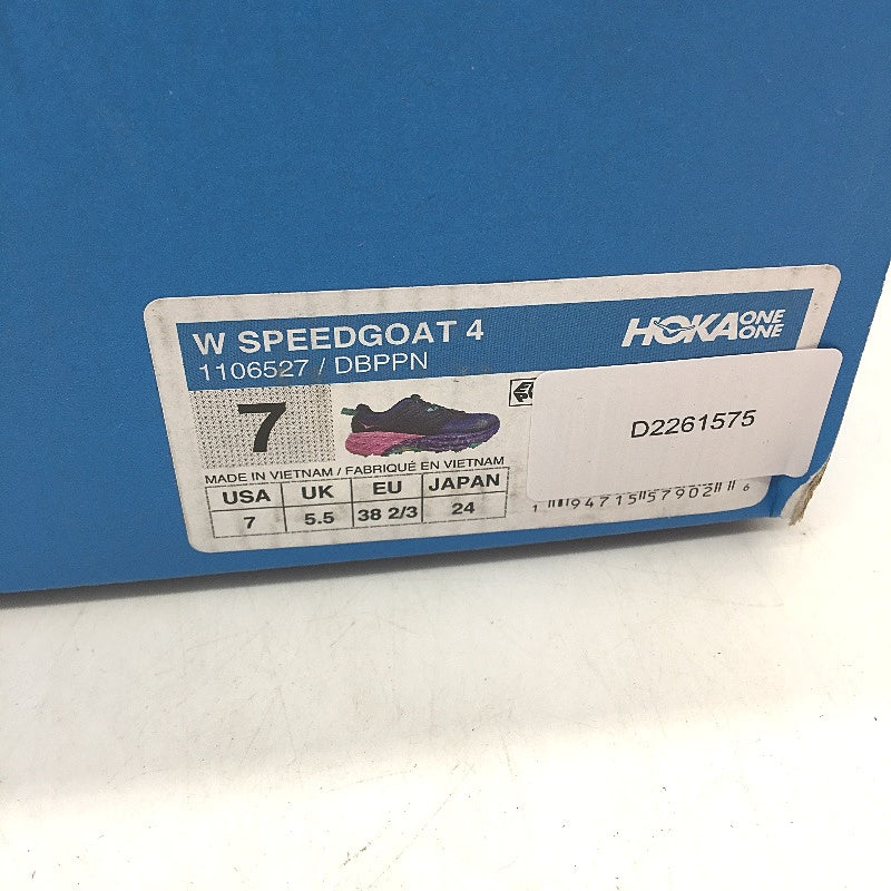 Hoka Vibram Megagrip Blue & Pink Speedgoat 4 Sneaker Ladies Size US 7 EU 38 NEW