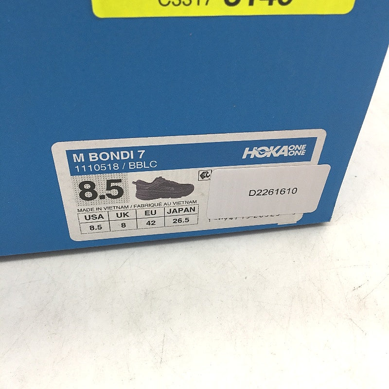 Hoka Solid Black Bondi 7 Running Thick Sole Sneaker Mens Size US 8.5 EU 42 NEW