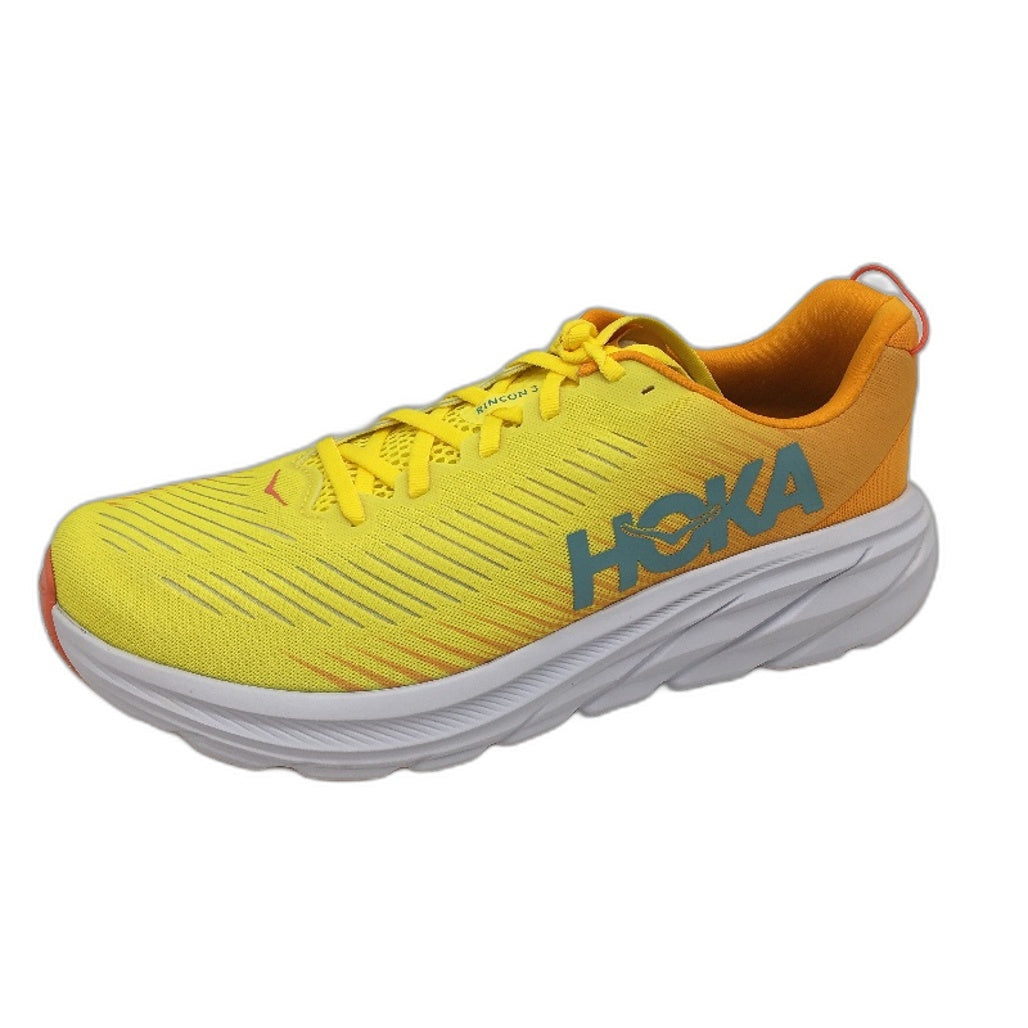 Hoka One One Yellow Orange Rincon 3 Sneaker Shoes Mens Size US 10.5 EU 44 NEW