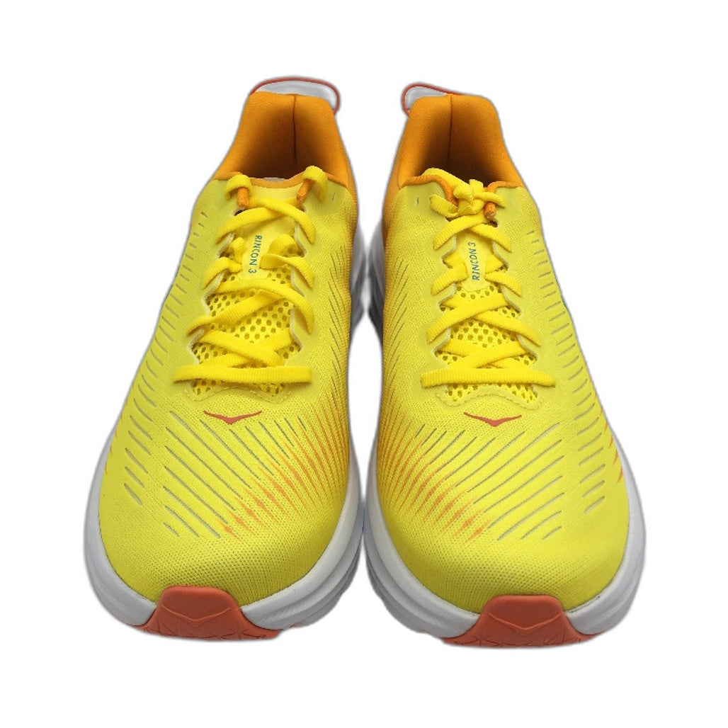 Hoka One One Yellow Orange Rincon 3 Sneaker Shoes Mens Size US 10.5 EU 44 NEW