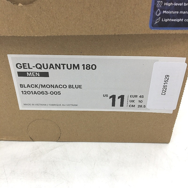 Asics Otholite Gel-Quantum 180 Monaco Blue & Black Sneakers Mens US 11 EU 45 NEW