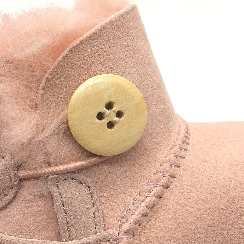 UGG Outback Australian Sheepskin Pink Mini Button Boots KIDS US 6-7 EU 24 NEW