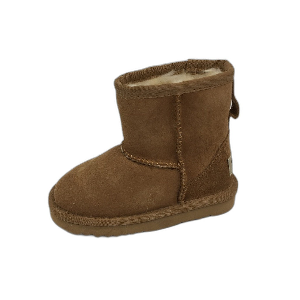 UGG Outback Australian Sheepskin Chestnut Mini Button Boots KIDS US 8-9 EU26 NEW