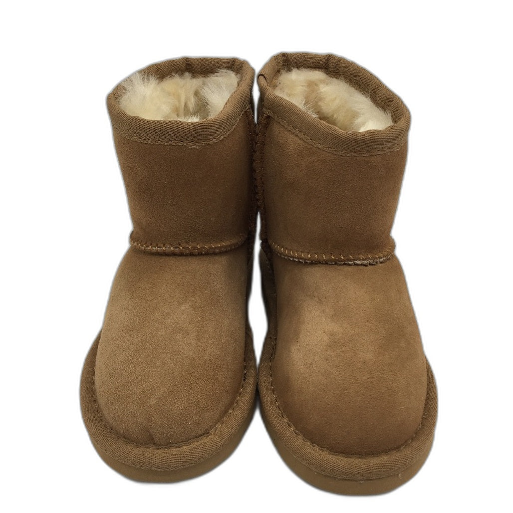 UGG Outback Australian Sheepskin Chestnut Mini Button Boots KIDS US 8-9 EU26 NEW