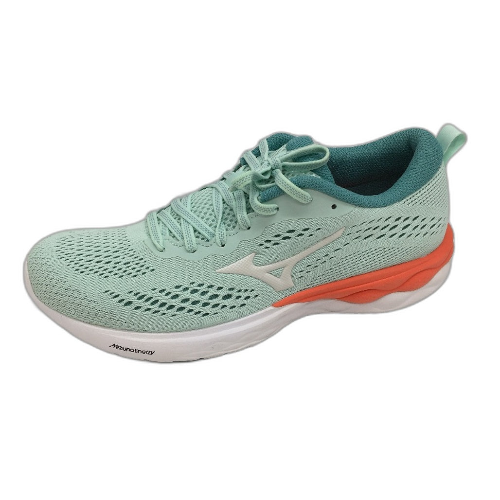 Mizuno Wave Revolt 2 Aqua & Neon Orange Running Course Sneakers Ladies US 9 NEW