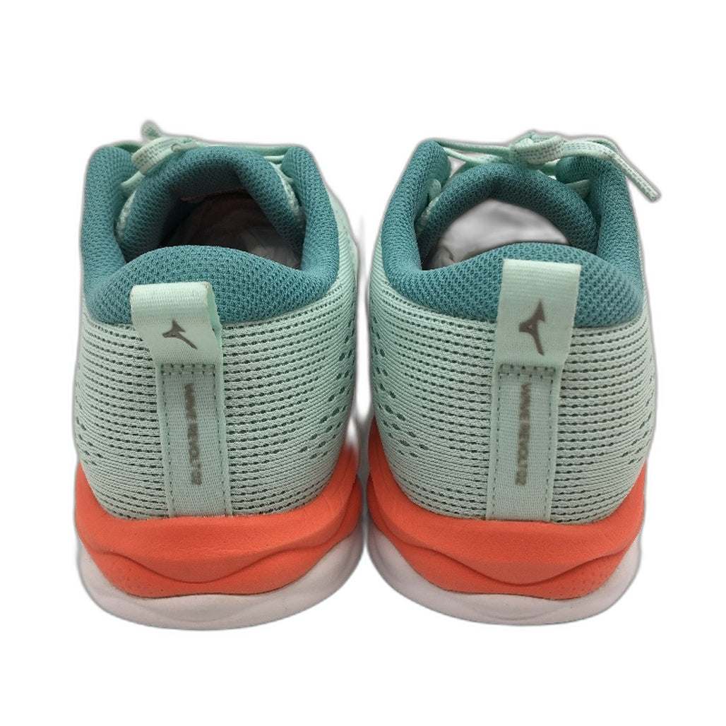 Mizuno Wave Revolt 2 Aqua & Neon Orange Running Course Sneakers Ladies US 9 NEW