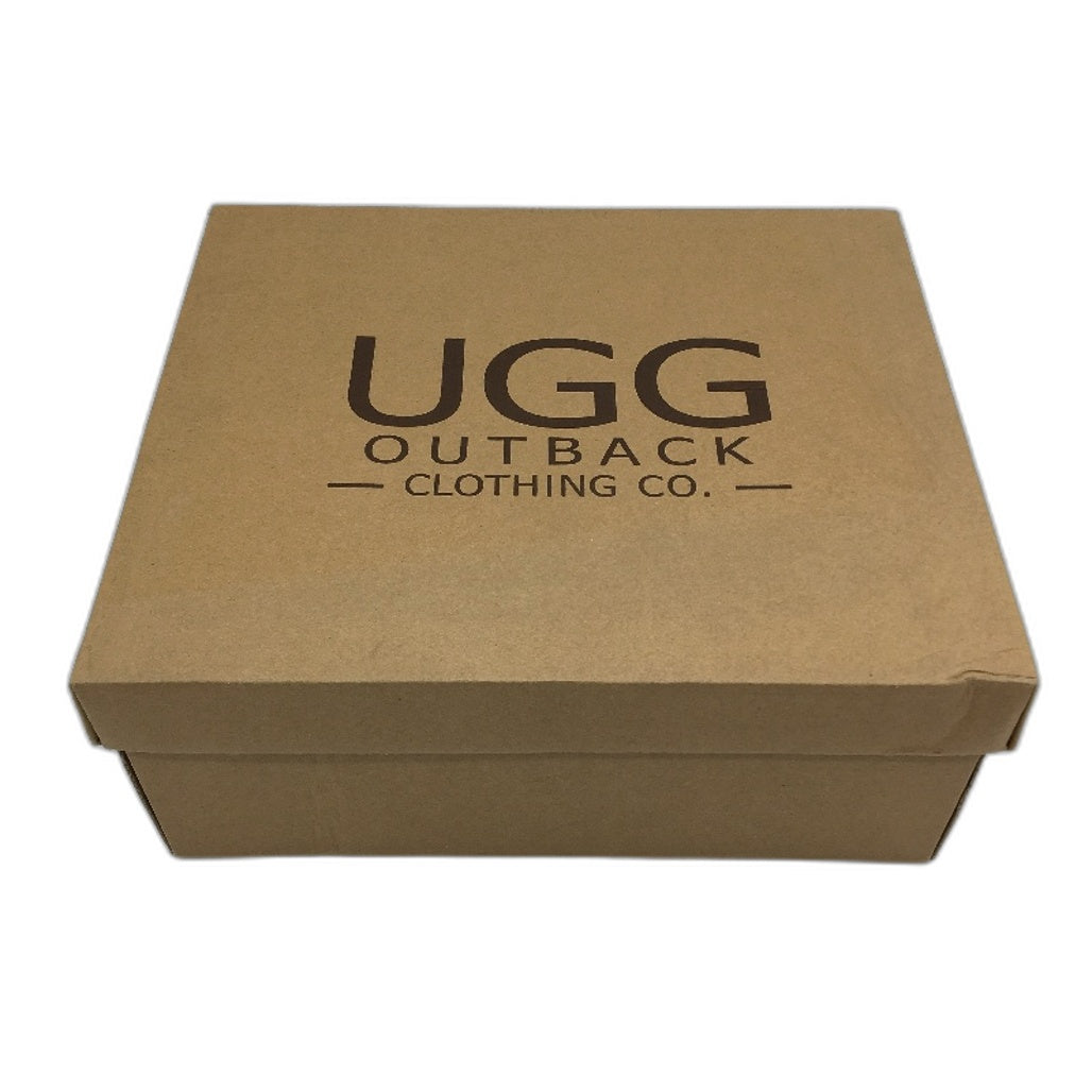 UGG Outback Australian Sheepskin Black Mini Button Boot Slipper Unisex M5 L6 NEW