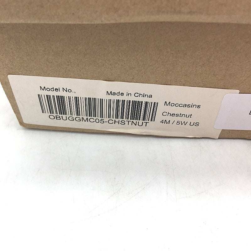 UGG Outback AUS Sheepskin Chestnut Moccasins Slippers Unisex US M4 L5 EU36 NEW