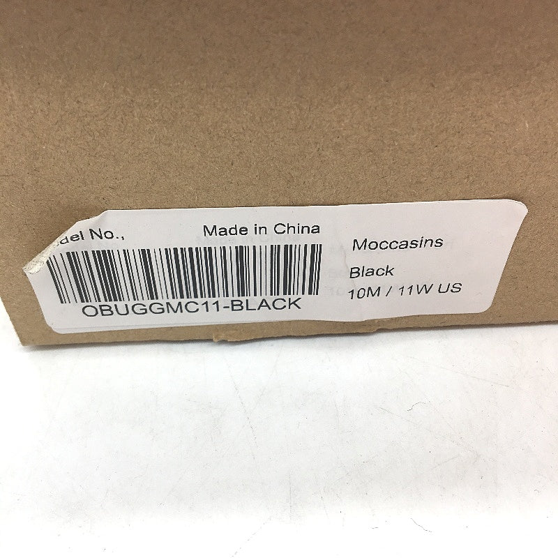 UGG Outback AUS Sheepskin Black Moccasins Slippers Unisex US M10 L11 EU 44 NEW