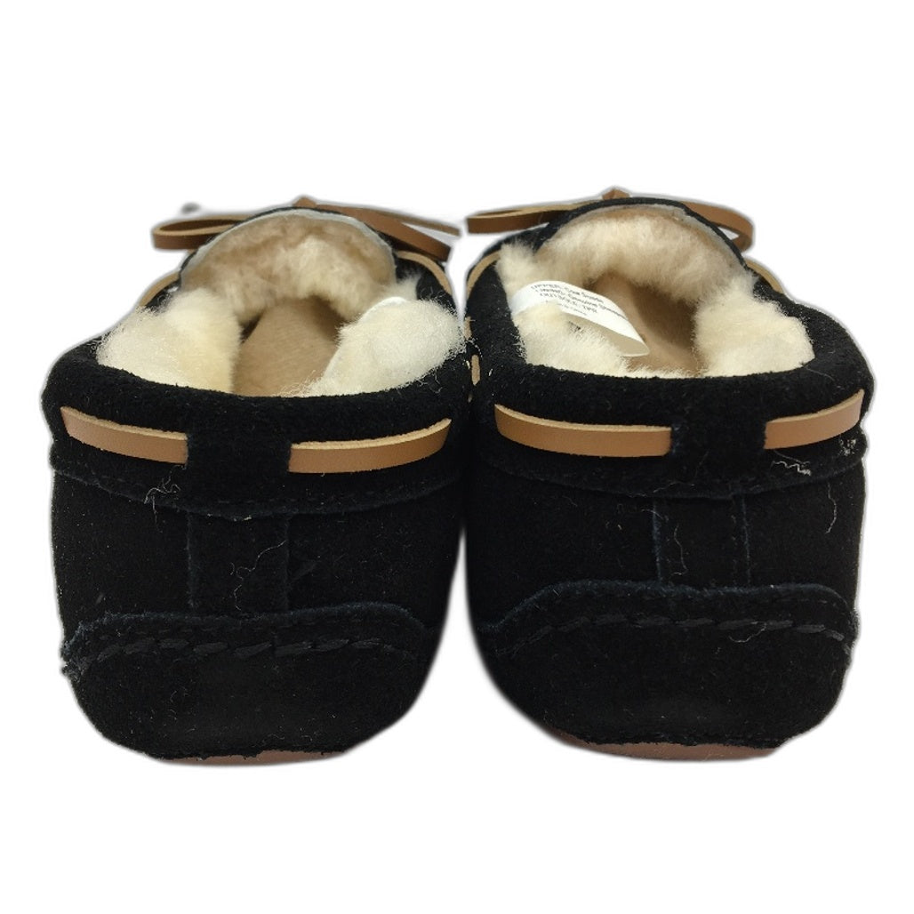 UGG Outback AUS Sheepskin Black Moccasin Tirari Slippers Ladies US 6 EU 37 NEW