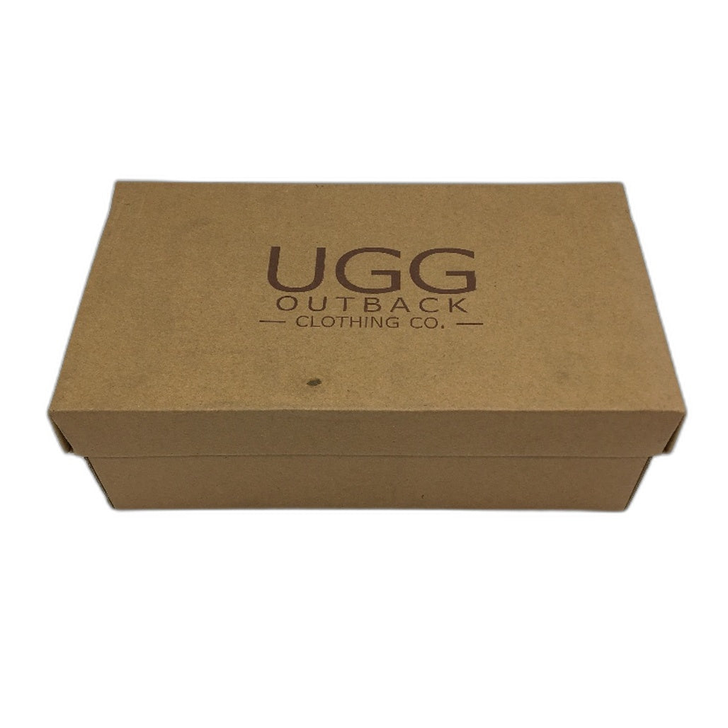 UGG Outback AUS Sheepskin Black Moccasin Tirari Slippers Ladies US 6 EU 37 NEW