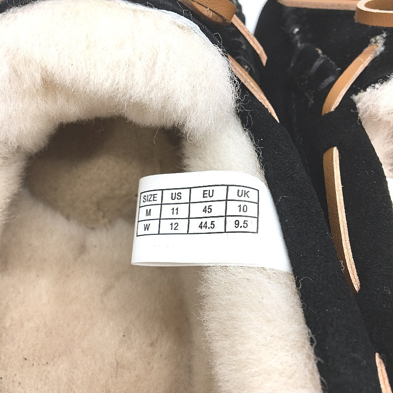 UGG Outback AUS Sheepskin Black Moccasin Tirari Slippers Ladies US 12 EU 45 NEW