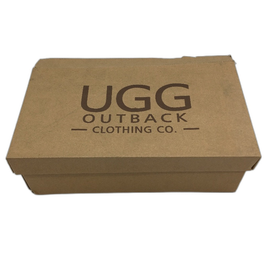 UGG Outback AUS Sheepskin Black Moccasin Tirari Slippers Ladies US 12 EU 45 NEW