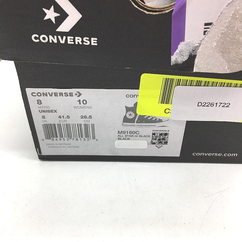 Converse CTAS Hi Black Chuck All Star High Top Sneaker Unisex M8 L10 EU 41.5 NEW