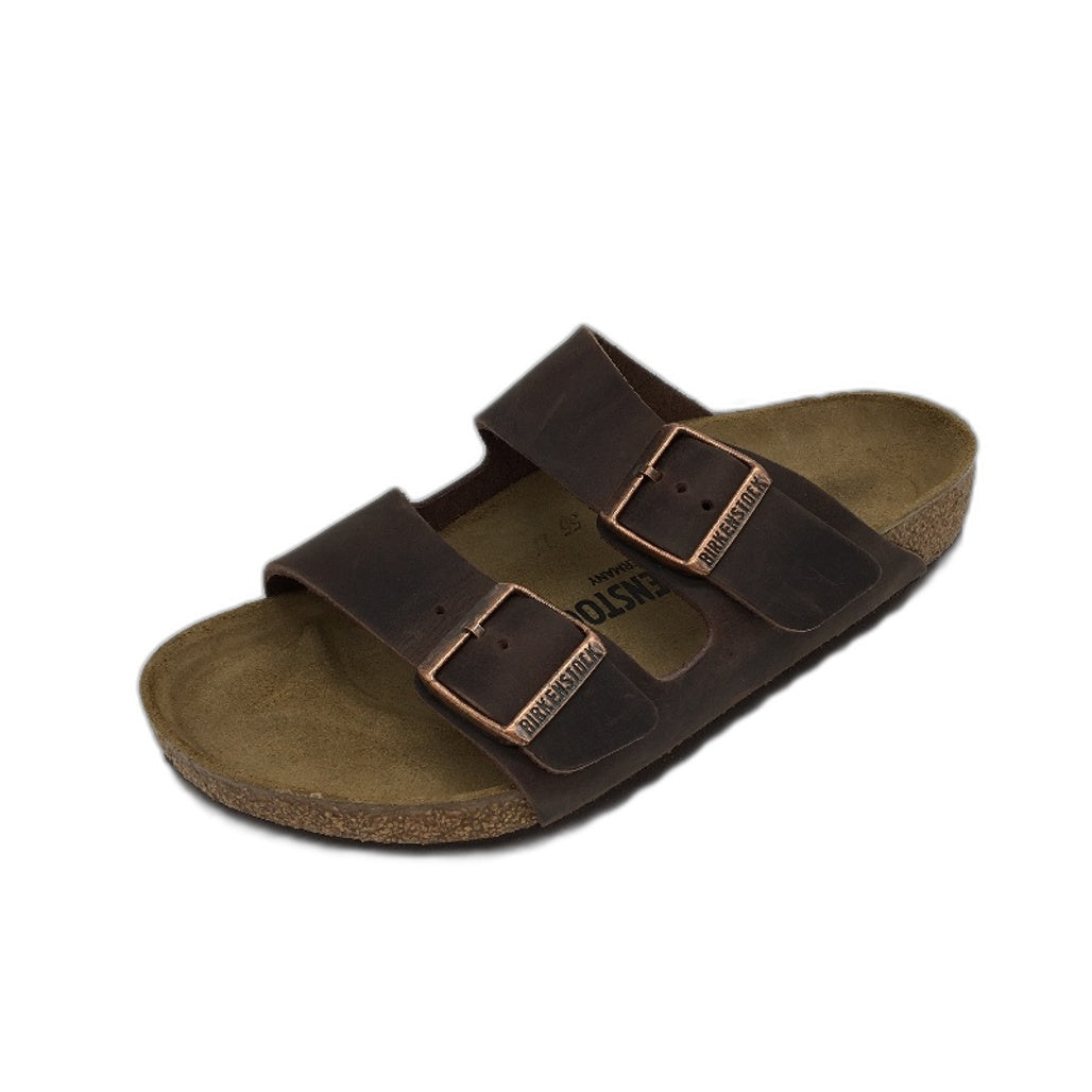 Birkenstock Arizona Waxy Brown Regular Fit Leather Slides EU38 US Size M5 L7 NEW