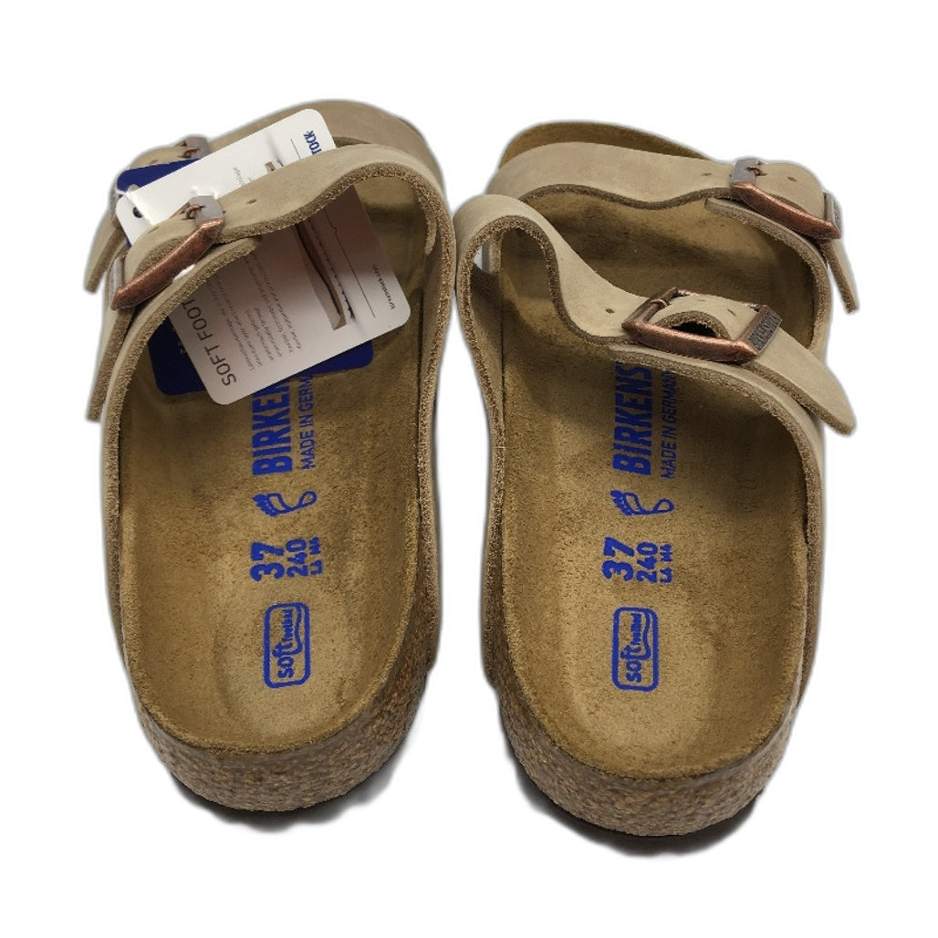 Birkenstock Arizona BS Tabacco Brown Leather Slides Unisex L7 M4 EU 37 NEW