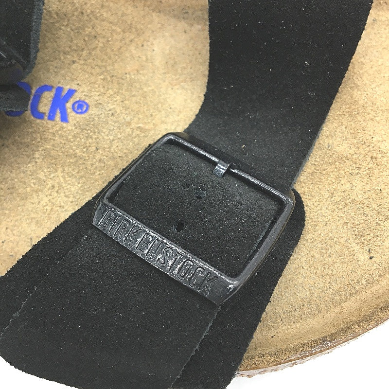 Birkenstock Arizona BS Black Suede Leather 2 Strap Slides Unisex EU41 L10 M8 NEW