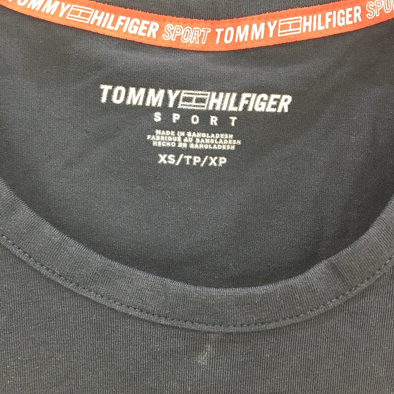 Tommy Hilfiger Sport Navy Colour Block Cropped T-Shirt Ladies Size XS NEW
