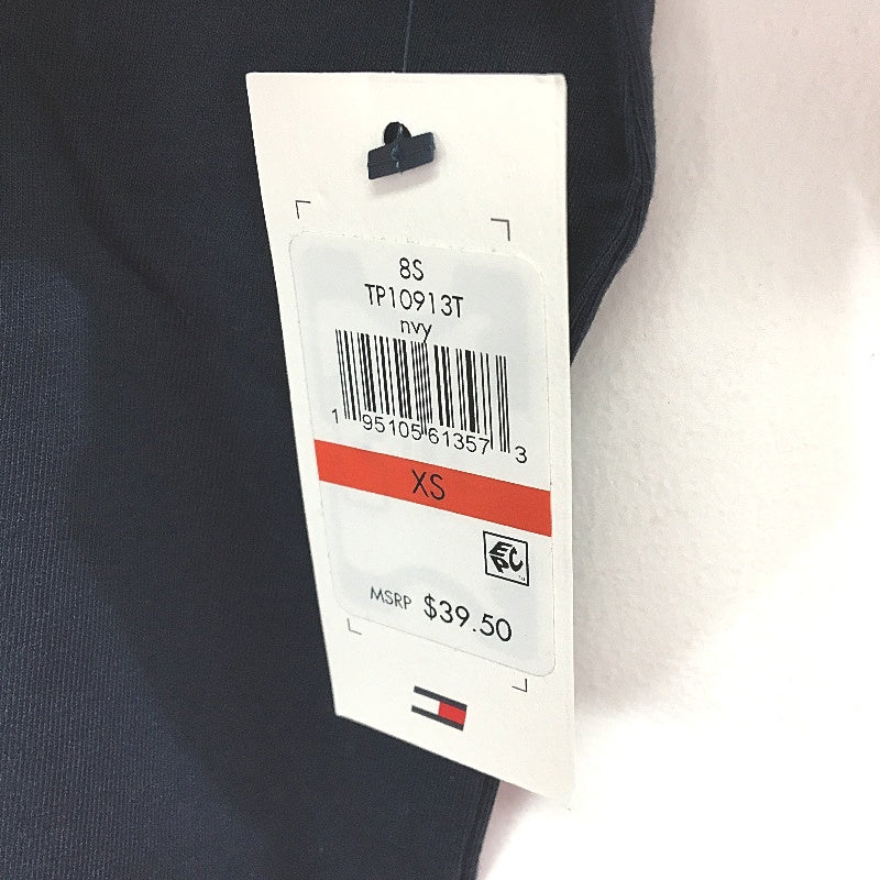Tommy Hilfiger Sport Navy Colour Block Cropped T-Shirt Ladies Size XS NEW