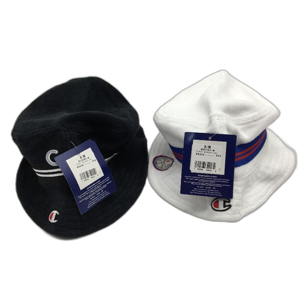 Champion 2 Pack Black and White Terry Bucket Hats Unisex Size S/M NEW