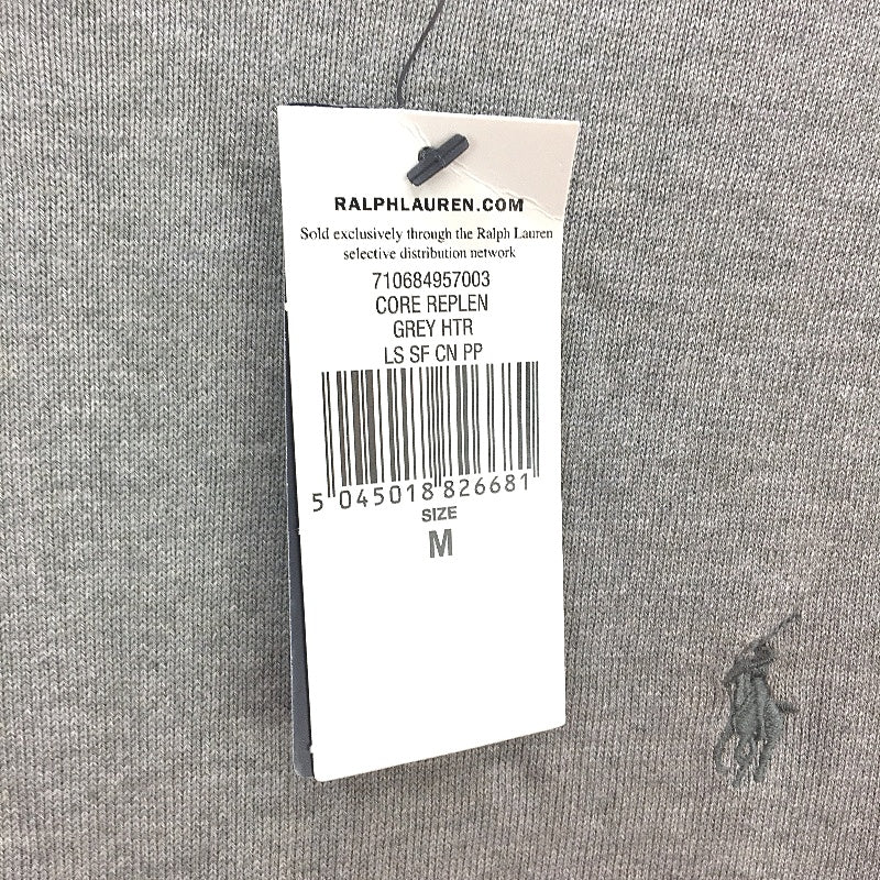 Polo Ralph Lauren Slim Fit Grey Pima Cotton Crew Neck Sweater Mens Sz Medium NEW