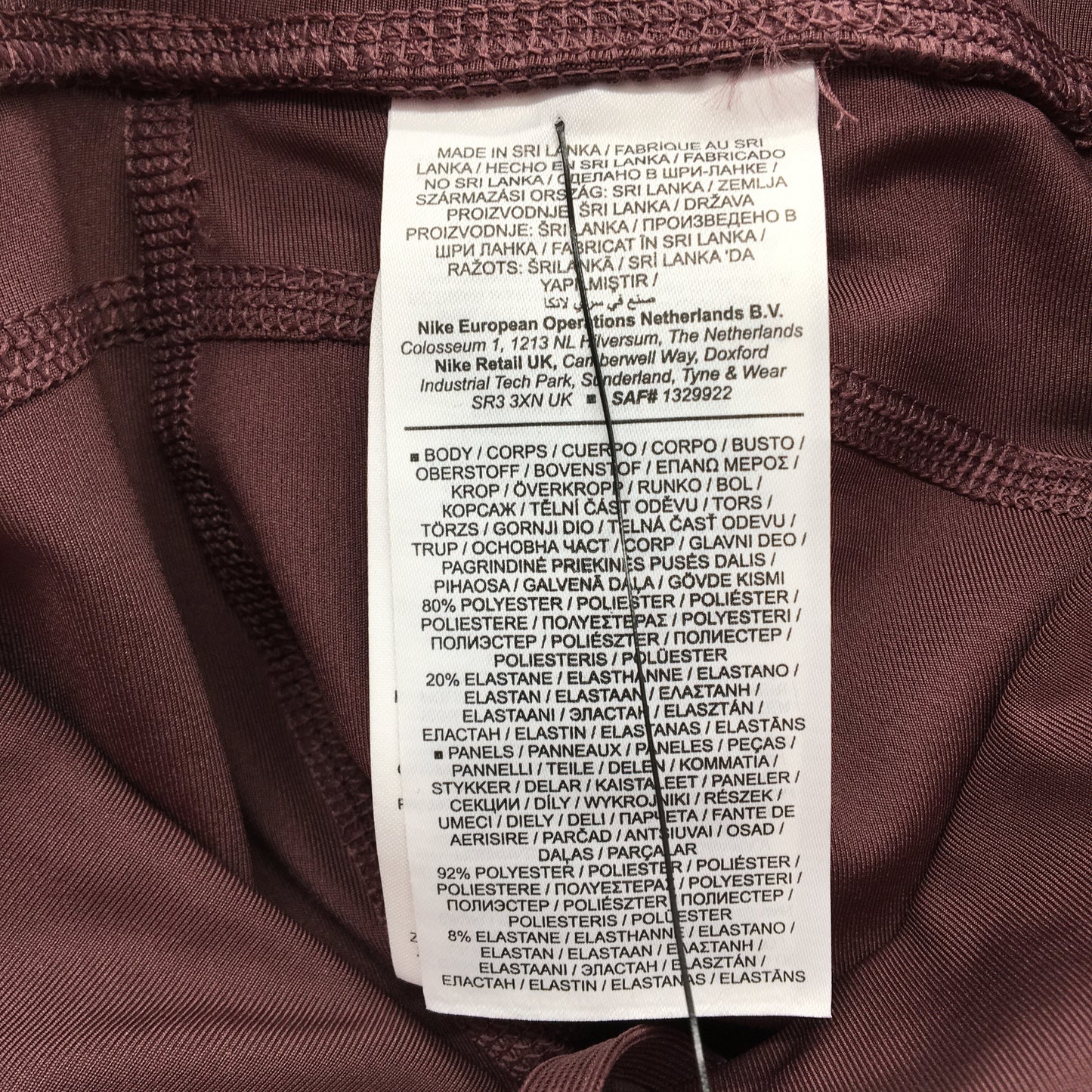 Nike Fast Pocket Mid Rise Plum Purple Running Leggings Ladies Size Medium NEW