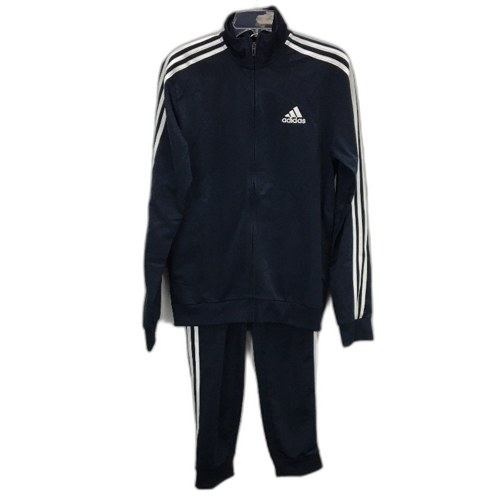 Adidas Essentials 3 Stripes Navy Blue Zip Up Track Suit Mens Size UK 36/38 NEW