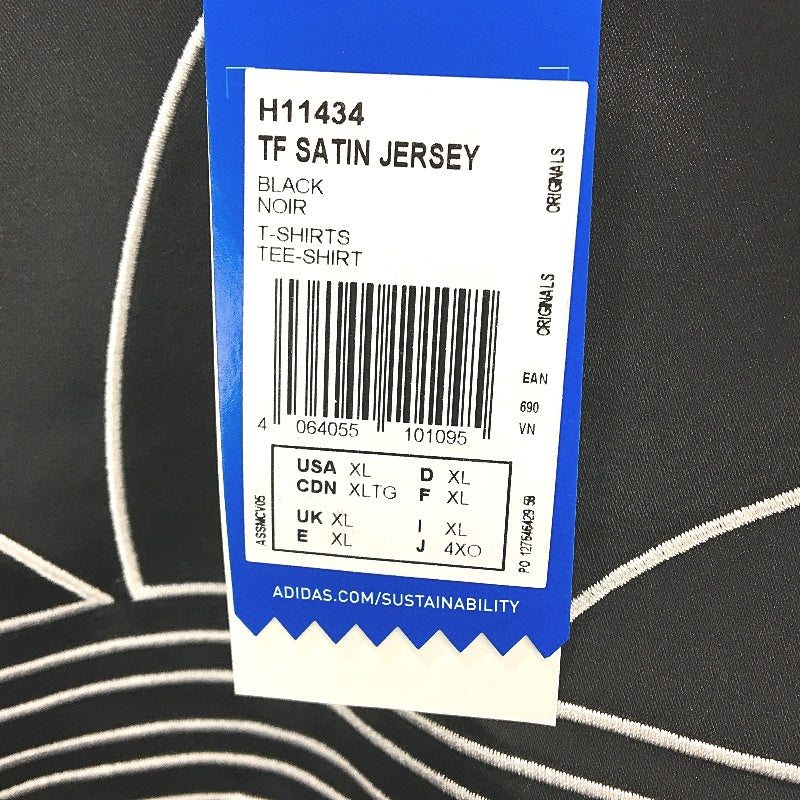 Adidas Adicolor Trefoil Black Satin Long Sleeve V Neck Jersey Mens Size XL NEW