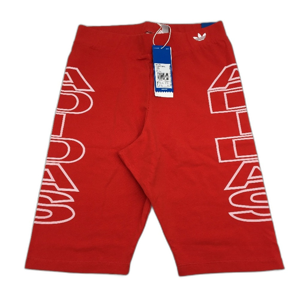 Adidas Mid-Waist Letter Short Tight Fit Vivid Red Tights Ladies Size UK 14 NEW