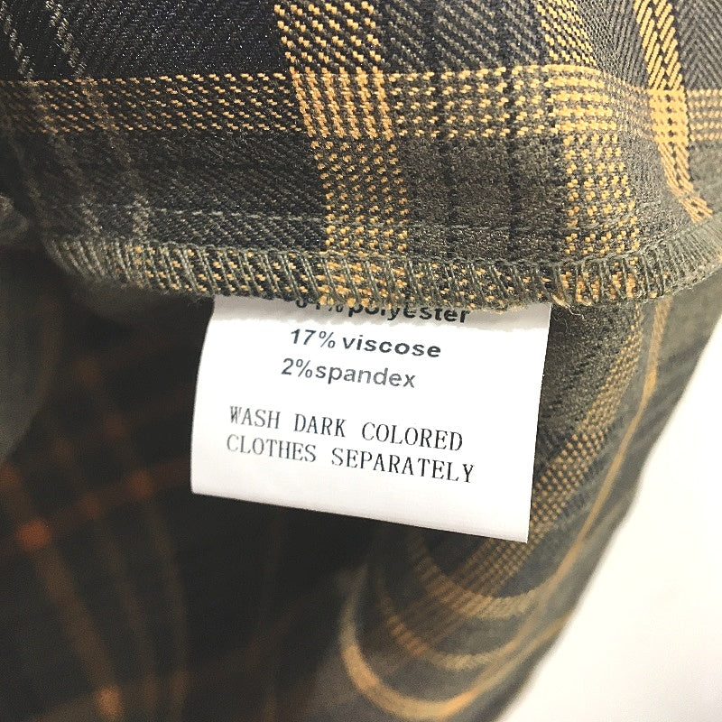 Snake Hole Plaid Runner Orange Black Boxy Zip-Thru Shirt Mens Size XL NEW