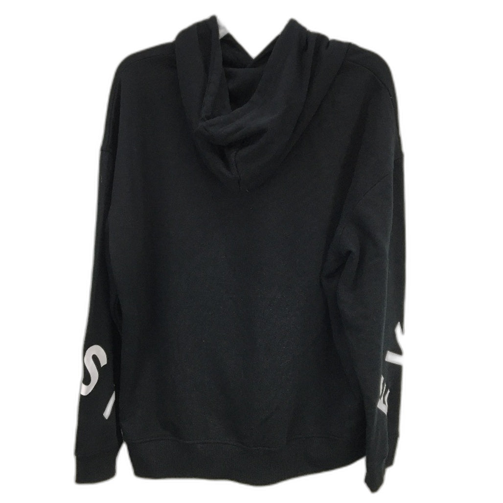 Everlast Logo Sleeve Classic Black Fleece Black Hoodie Ladies Size 16