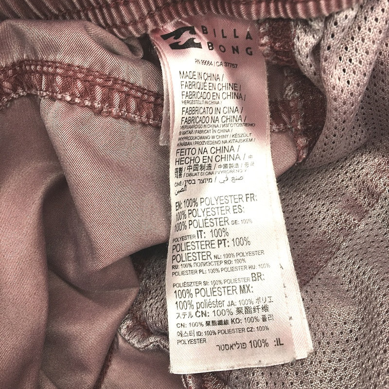 Billabong All Day Overdye Layback Vintage Style Red Boardshort Boys Size 10