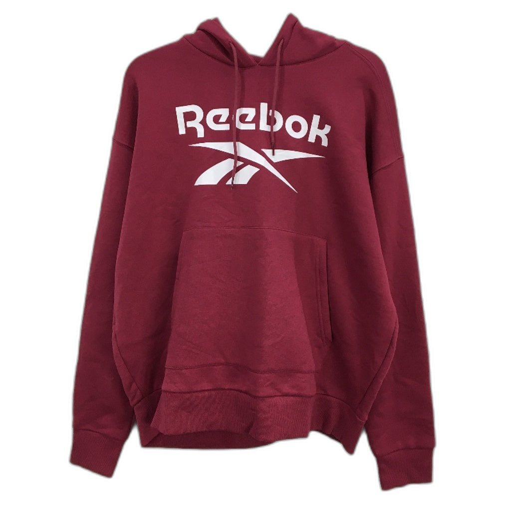 Reebok Identity Logo Berry Red Standard Fleece Pullover Hoodie Ladies Size XL