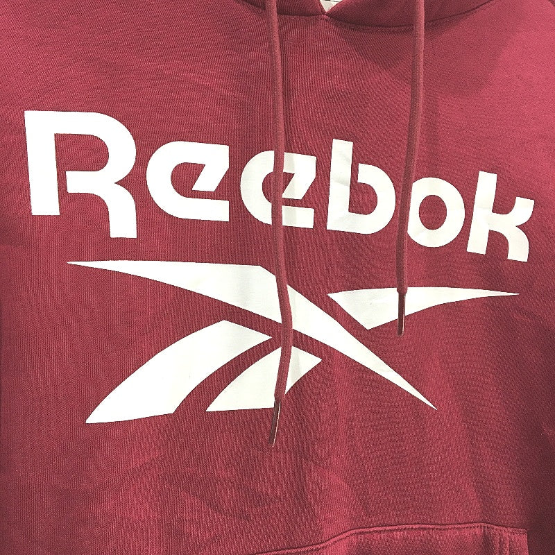 Reebok Identity Logo Berry Red Standard Fleece Pullover Hoodie Ladies Size XL