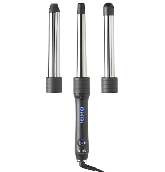 Muk Professional Series Curl Stick 3 Interchangeable Barrels Hair Curler NEW