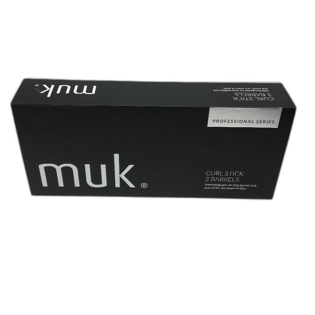 Muk Professional Series Curl Stick 3 Interchangeable Barrels Hair Curler NEW