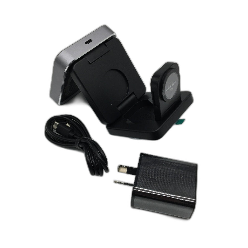 Augnner Compact 3 In 1 Foldable Apple Wireless Charger Fast Charging Station NEW