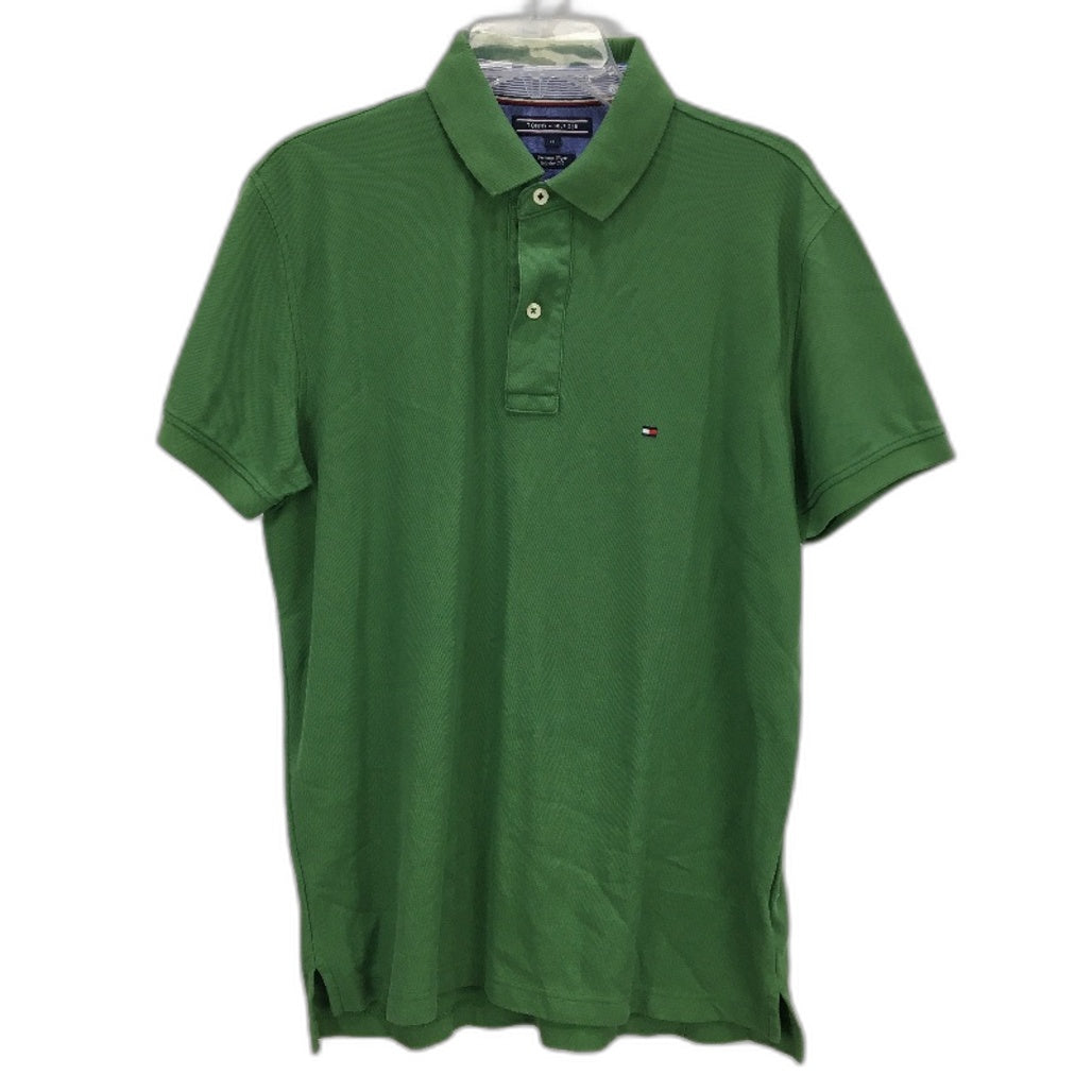 Tommy Hilfiger 100% Cotton Grass Green Collared Polo T-Shirt Mens Size M