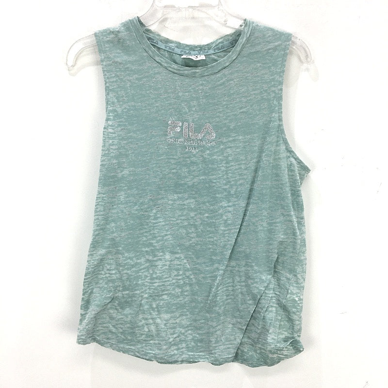 Fila Mottled Green Lightweight Muscle Activewear Sports T-Shirt Ladies Size 10