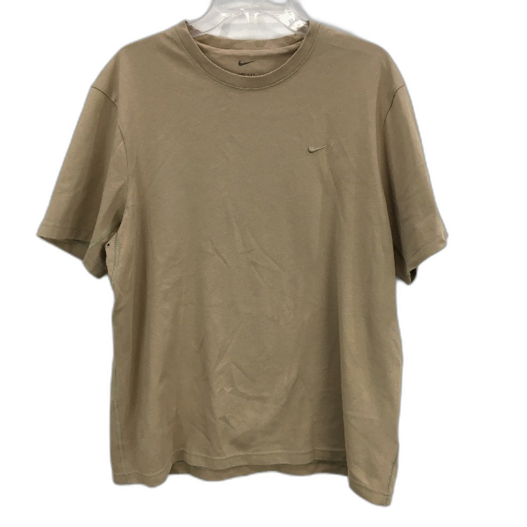 Nike Khaki Tan Dri-Fit Cotton Blend Short Sleeve Classic T-Shirt Mens Size L