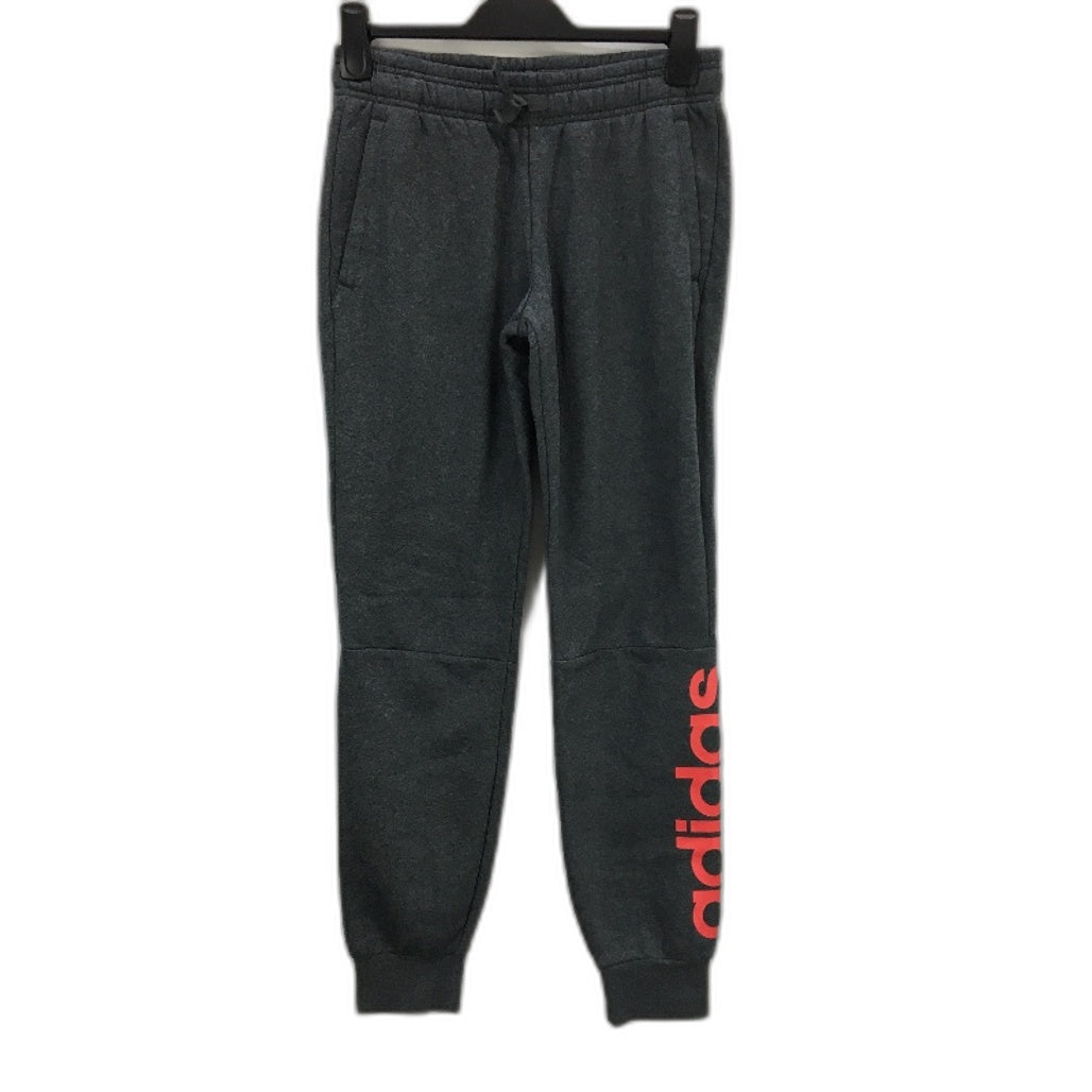 Adidas Elastic Waist Dark Grey Soft Fleece Lined Track Pants Ladies Size S