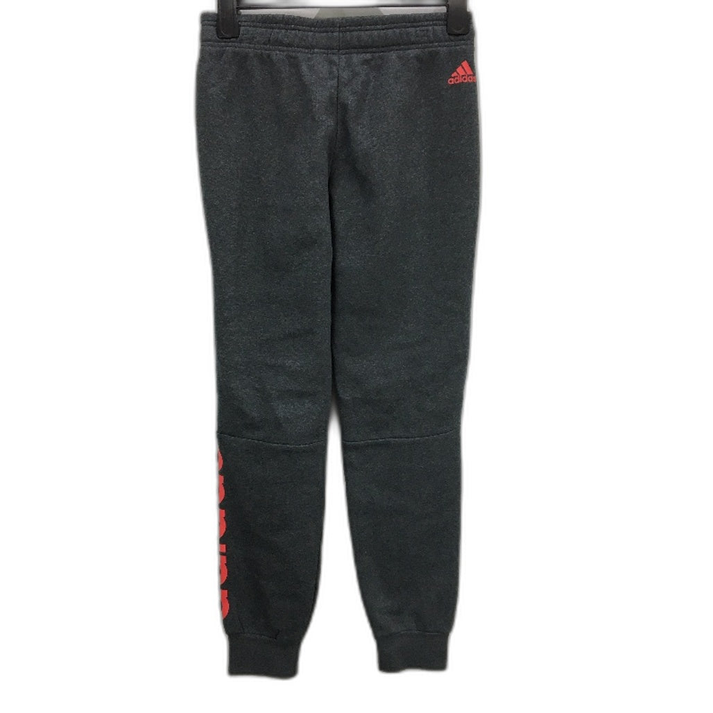 Adidas Elastic Waist Dark Grey Soft Fleece Lined Track Pants Ladies Size S