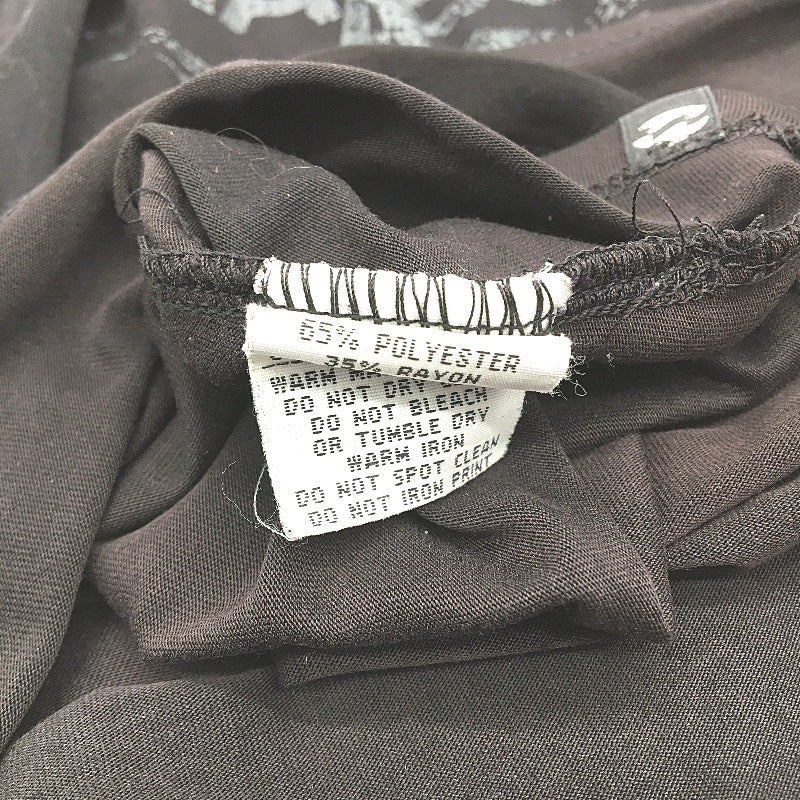 Billabong Black V-Neck Printed Logo Mini Sleeve T-Shirt Ladies Size 12