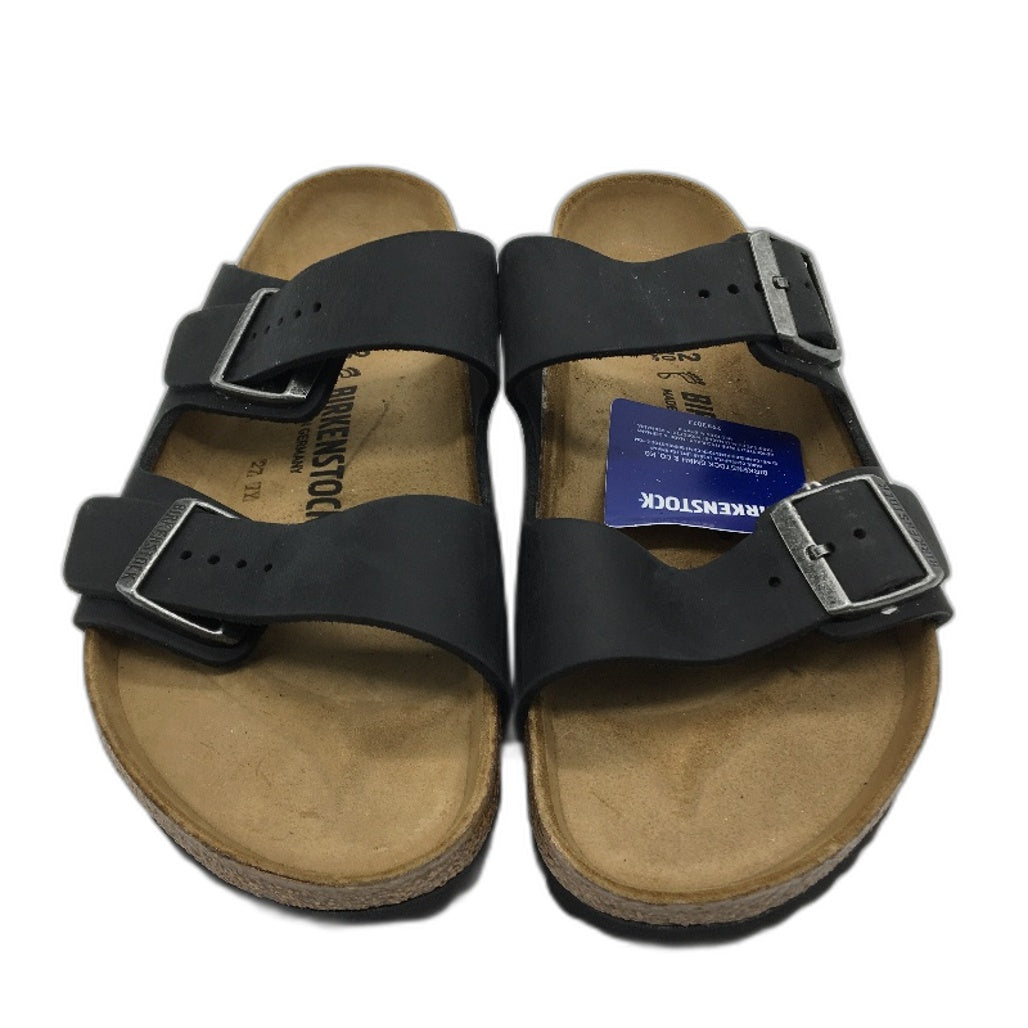Birkenstock Classic Arizona Black Regular Fit Leather Slides EU 42 L11 M9 DEMO