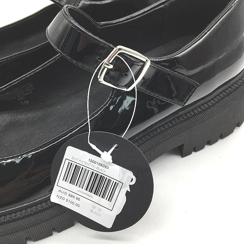 Therapy Black Patent Buckle Mary Jane Shoes Ladies AU 10 Ex-Display