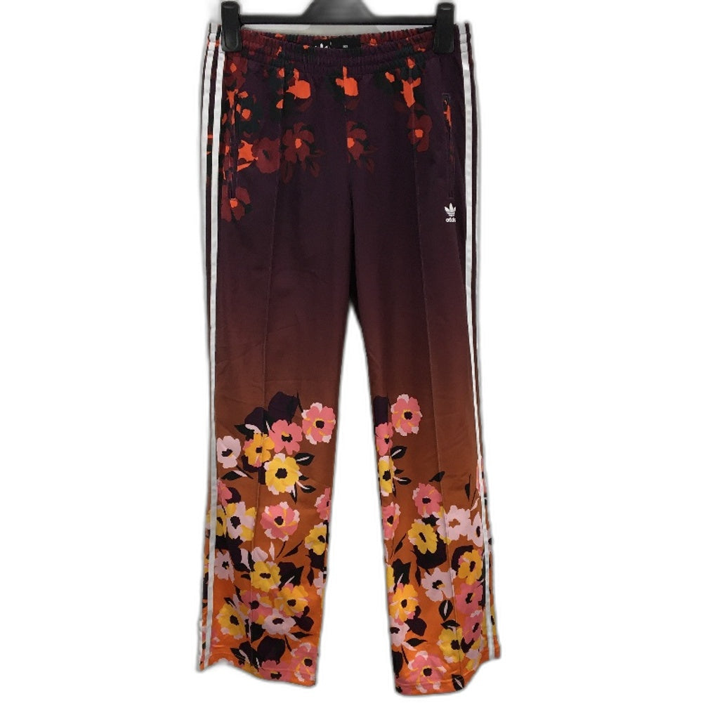 Adidas HER Studio London Orange Burgundy Floral Trackpants Ladies Size UK 14